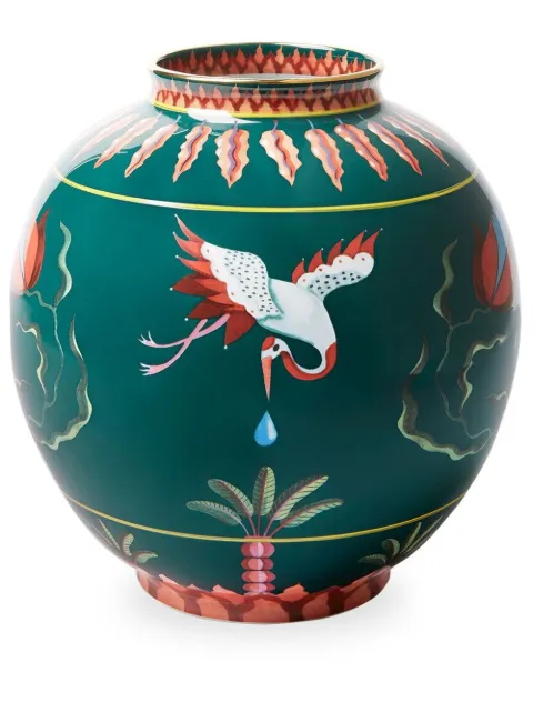 La DoubleJ Spirit Stork vase Green VAS0003CER001HLE09GR02
