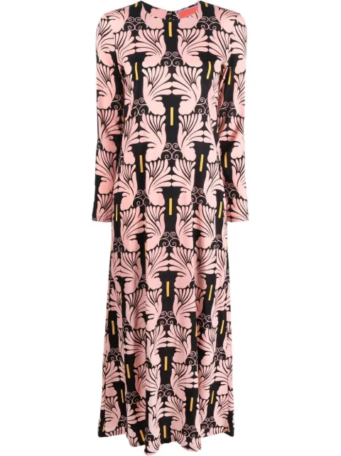 La DoubleJ graphic-print long-sleeved maxi dress Pink DRE0184VIS001WIG0010