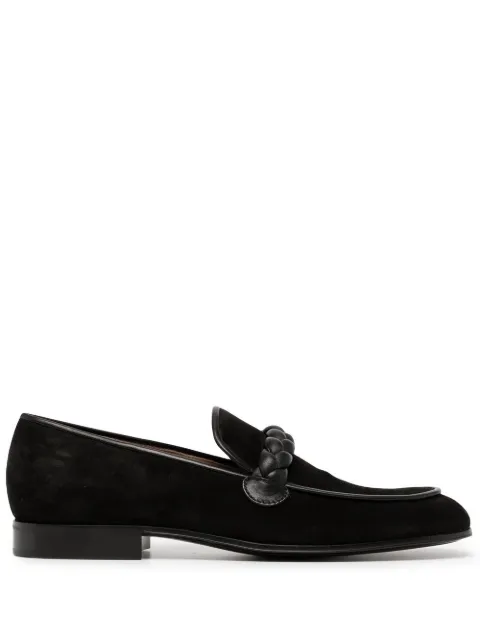 Gianvito Rossi Atticus braided strap loafers Black U2529120CUOXUN
