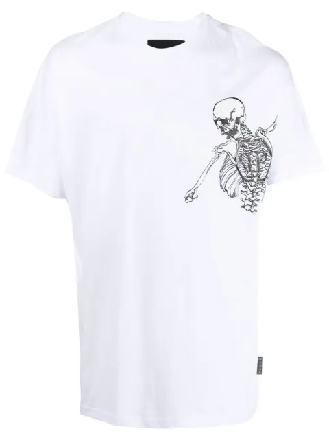 Philipp Plein skeleton-print T-shirt White SABCMTK5457PJY002N