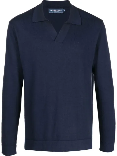 Frescobol Carioca knit polo jumper Blue 201604