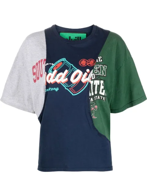 colville upcycled patchwork T-shirt Blue CVUP045