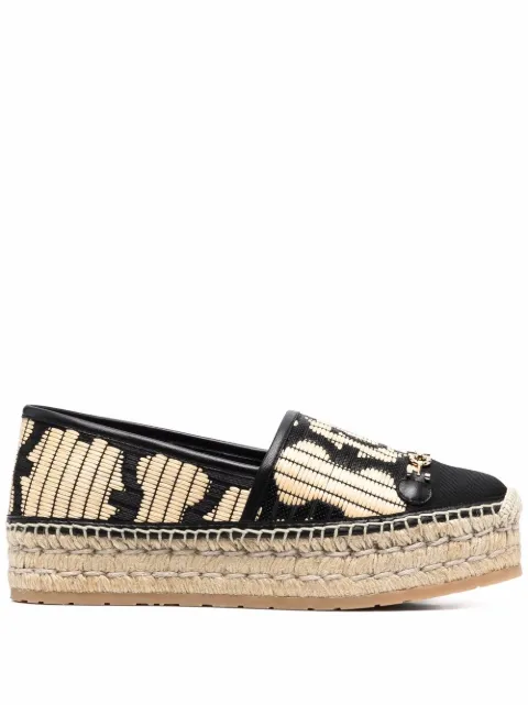 Ferragamo logo embroidered espadrilles Black 751082