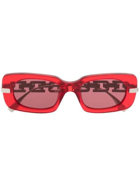 Ambush Eyewear A-chain tinted sunglasses Red BERI004S22PLA0011007