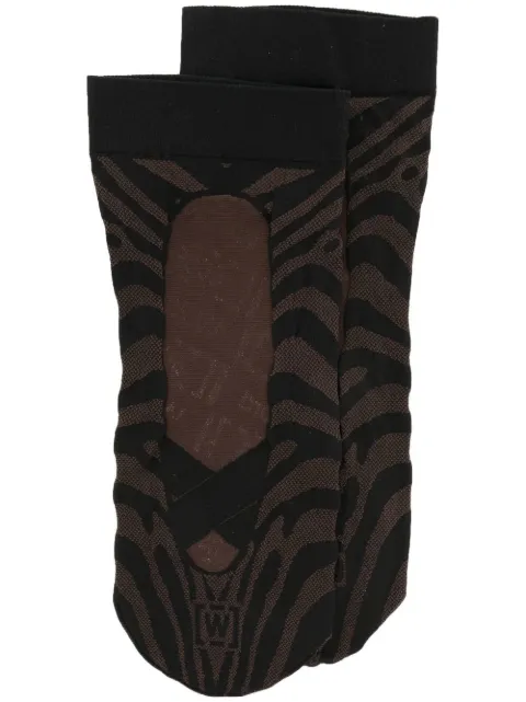 Wolford xGCDS elegant animalier socks Black 48070