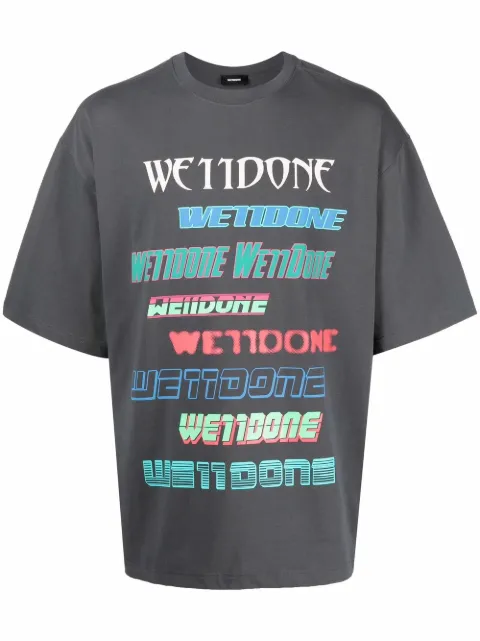 We11done oversize logo-print T-shirt Grey WDTT321801UCHCHARCOAL