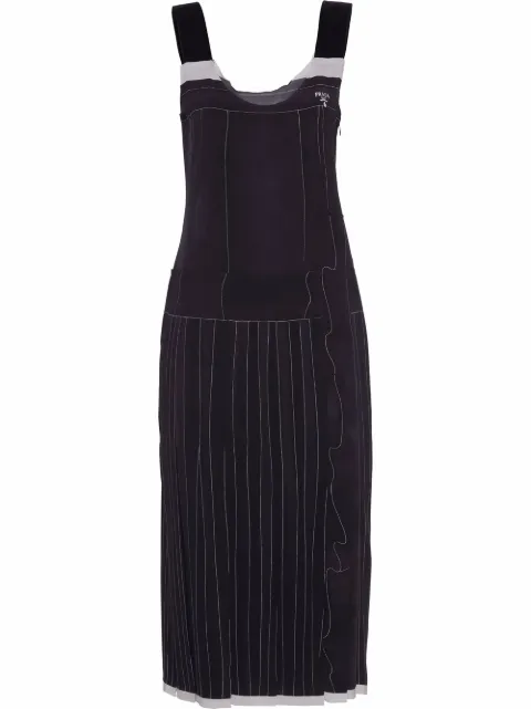 Prada sleeveless silk midi dress Black P3G58S22110R2
