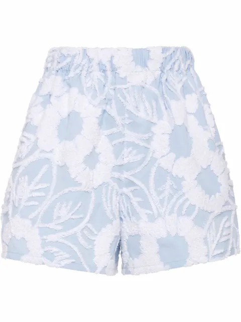 Prada floral embroidered shorts Blue P211GRS22110MX