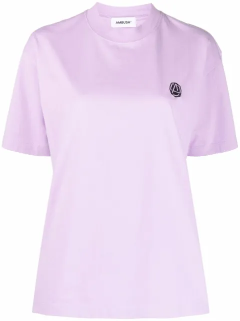 AMBUSH logo-embroidered cotton T-shirt Purple BWAA022S22JER0013610