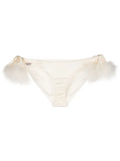 Gilda & Pearl Celeste tie-side silk briefs White 3024PEARL