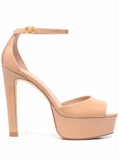 Stuart Weitzman Disco Platform Sandals Brown SA580PAT