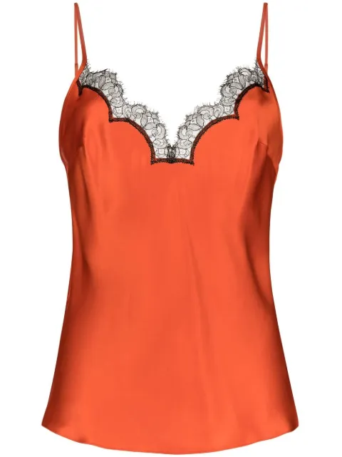 Gilda & Pearl lace-trim camisole top Orange 3028JEWELBLACK