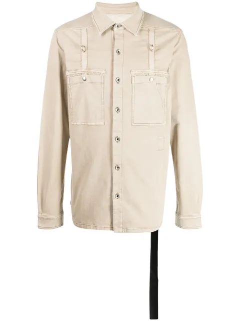 Rick Owens DRKSHDW long-sleeve shirt jacket Brown DU01B7750SNMD