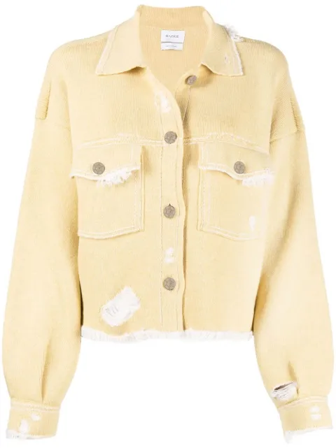 Barrie fringed denim jacket Yellow C85258