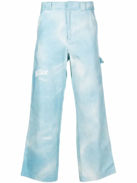 MSFTSrep acid-wash flared trousers Blue 32MF2P02V6226424