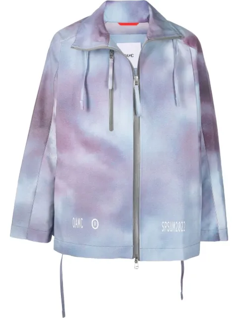 OAMC tie-dye zip-up lightweight jacket Blue OAMU421883VIC00022