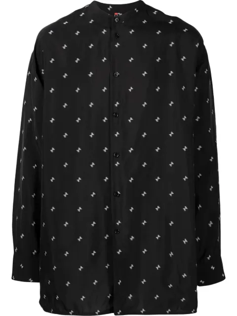 OAMC bow-motif band-collar shirt Black OAMU600331MVI00029