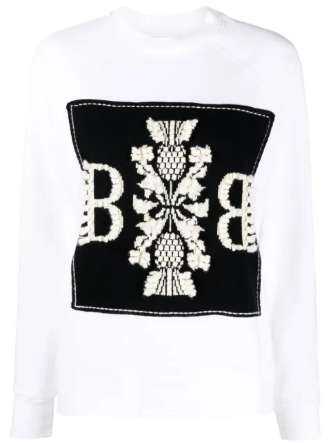 Barrie embroidered panelled sweatshirt White C104340
