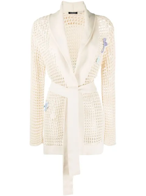 Canessa open-knit sea-patch cardigan Neutrals FWKB003FC0002
