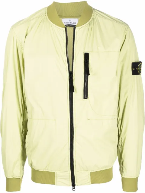 Stone Island Compass-patch zip-up jacket Green 761541331