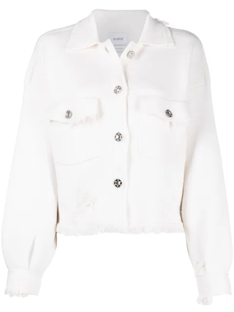 Barrie fringed denim jacket White C85258W7528