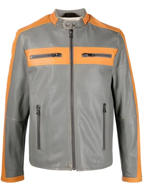 Diesel panelled zip-up jacket Grey A063470PDAS