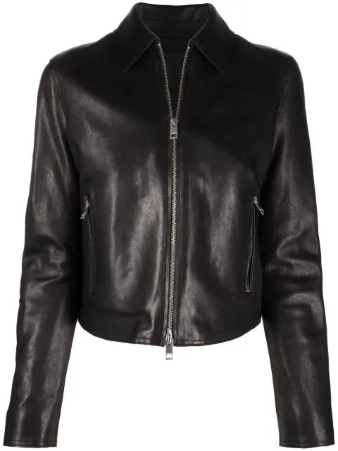 Diesel L-Melia-Nw zip-up leather jacket Black A063390IGAM