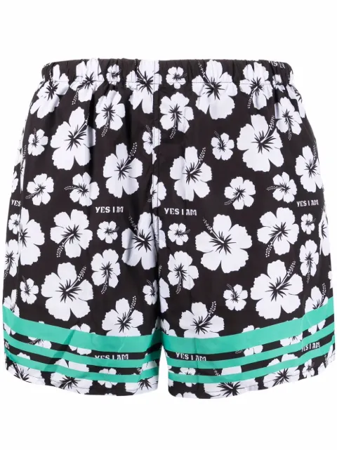 yes i am floral-print swim shorts Black BL2022