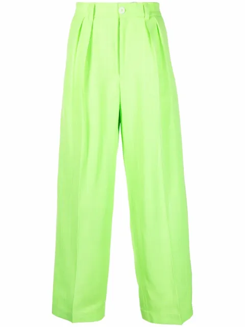 Jacquemus Le Pantalon Mela wide-leg trousers Green 225PA0131031