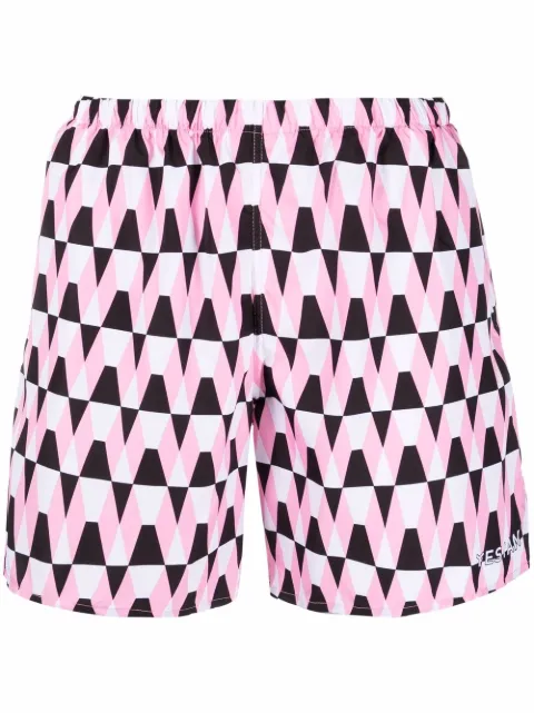 yes i am geometric-print swim shorts Pink BL2022