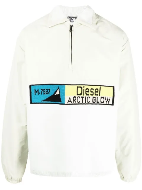 Diesel logo-print zip-front jumper Green A067960JKKG