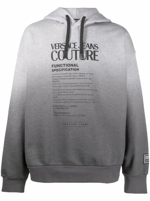 Versace Jeans Couture logo-print gradient hoodie Grey 72GAIP05CF04P