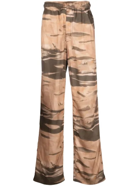 Diesel camouflage wide-leg trousers Green A066830PDAQ