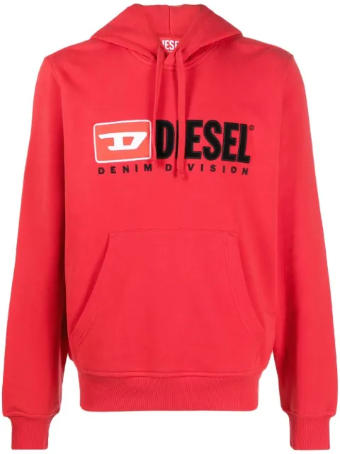 Diesel S-Ginn-Hood-Div logo-appliqué hoodie Red A037570BAWT