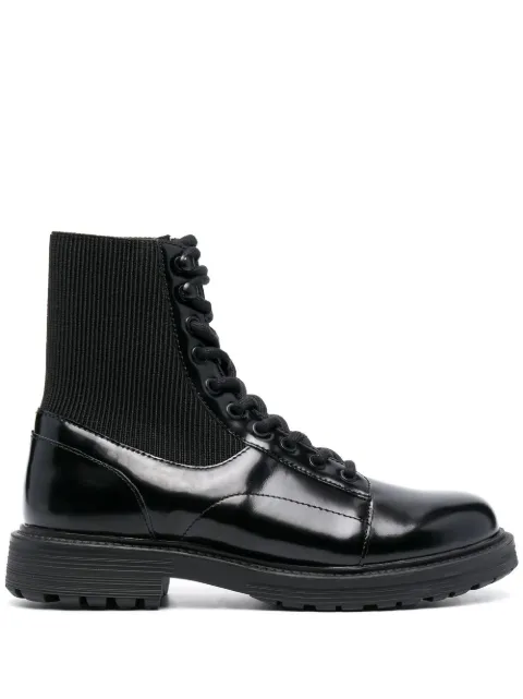 Diesel D-Alabhama panelled ankle boots Black Y03001P4471