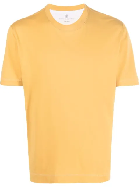 Brunello Cucinelli round-neck short-sleeved T-shirt Orange M0T757107PCOU12