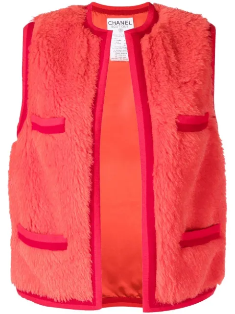 CHANEL Pre-Owned 1994 CC logo-embroidered vest Red 94AP03844W0216B0421