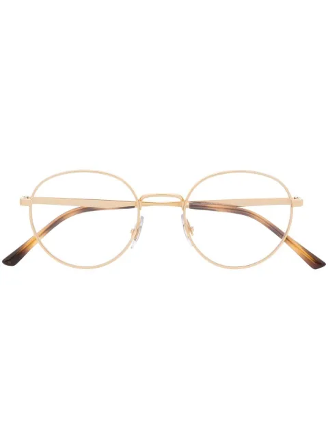 Ray-Ban polished-effect round-frame glasses Gold RB3681V