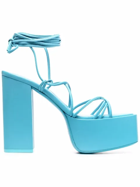 Paris Texas tie-detail open-toe platform sandals Blue PX563XNPP3