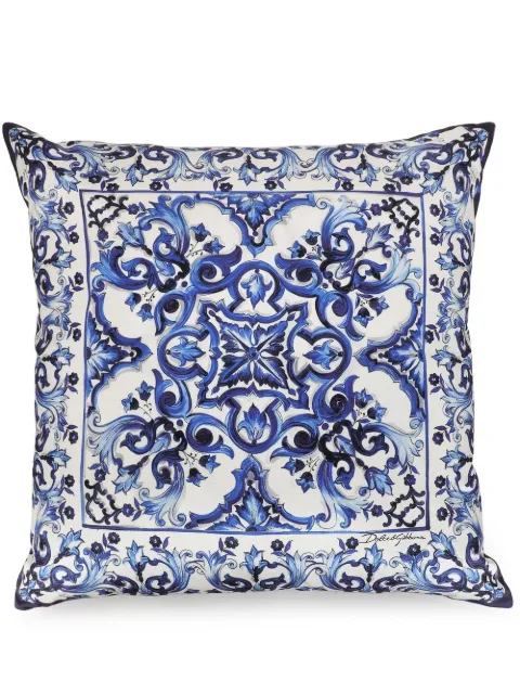 Dolce & Gabbana large Mediterraneo silk-twill cushion Blue TCE003TCA98