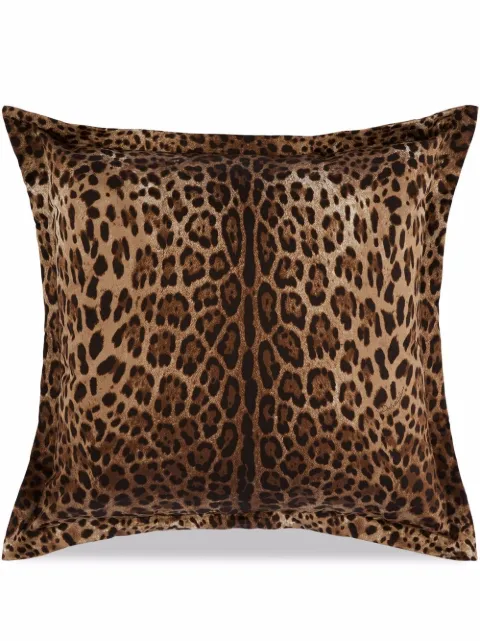 Dolce & Gabbana large Duchesse leopard-print cushion Brown TCE003TCAG0