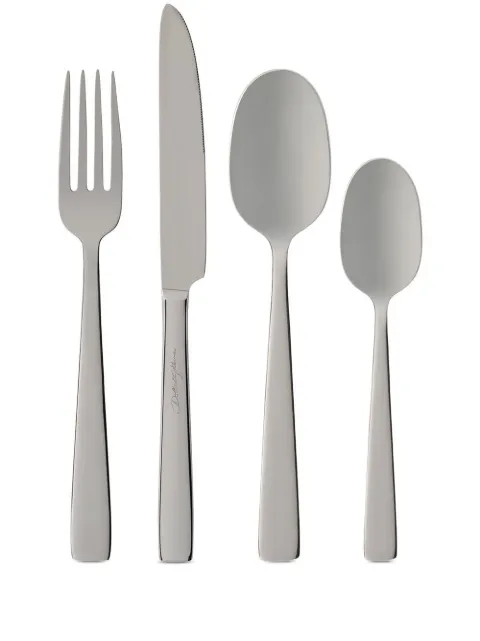 Dolce & Gabbana Inox Flatwear cutlery four-piece-set Silver TCPS08TCA42