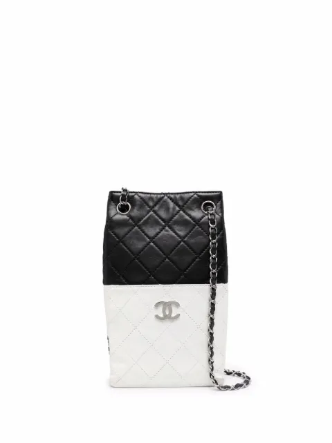 CHANEL Pre-Owned 2008-2009 bicolour CC logo shoulder bag Black CHA4800H