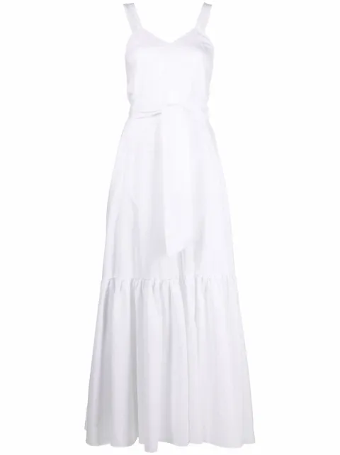 Forte Forte panelled tied-waist dress White 9148