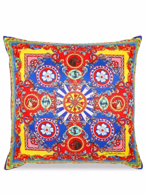 Dolce & Gabbana large Carretto silk cushion Red TCE003TCA94
