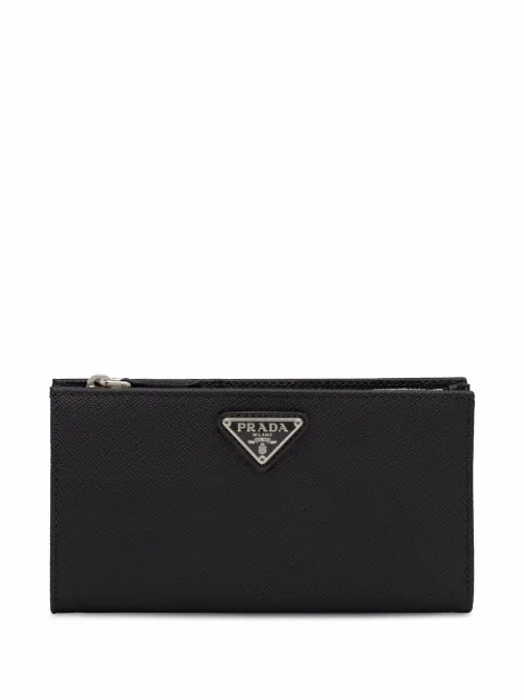 Prada large Saffiano-leather wallet Black 1ML009QHH