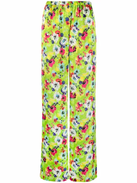 MSGM floral pattern palazzo trousers Green 3242MDP106A227357