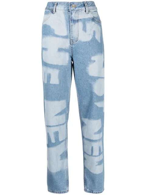 Ader Error slogan washed jeans Blue BLASSJE04BL
