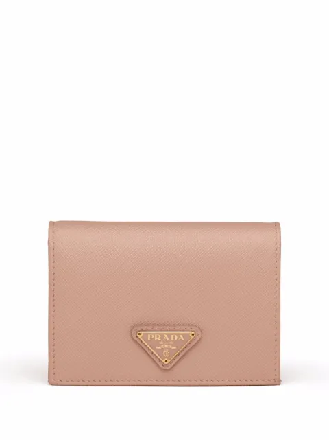 Prada small logo plaque wallet Pink 1MV021QHH