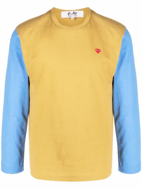 Comme Des Garçons Play logo-embroidered colour-block T-shirt Green P1T316